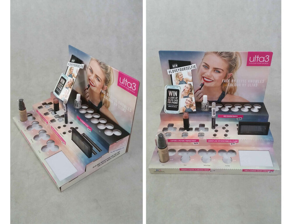 Ulta3 Cosmetics Counter Cardboard Stand